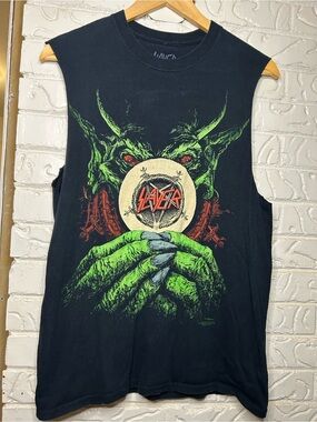 Slayer - World Sacrifice Tour 1988 Cut Off Shirt - Size Medium